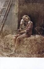 Hendrickson Orig Photo Color ~ GIRL HUGS HER CATS/KITTENS 11x14