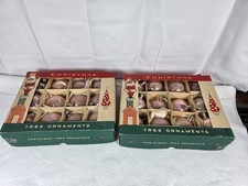 Vintage Fantasia Brand Pink Glass Christmas Ornaments Poland 2 Boxes Shiny Brite picture