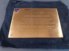Boca Juniors Plaque to Hugo Orlando Cats Intercontinental Cup August 1, 1998 picture