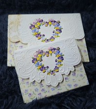 Victorian Style Retired Vintage Pansey Garden Carol Wilson Stationery Set New picture