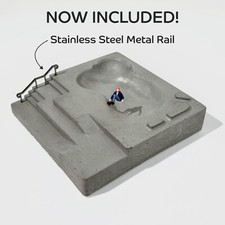Mini Concrete Skatepark Dish Ashtray Incense Bowl 1:64 Scale Handmade 420 picture