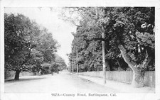 G79/ Burlingame California Postcard c1910 County Road Scene picture