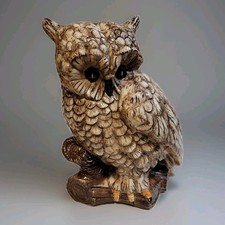 Atlantic Mold Ceramic Owl Statue Sculpture Large Huge Vintage 1970s Retro 20in picture