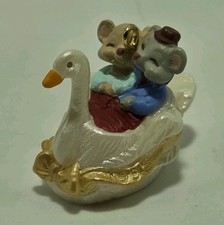 Vintage 1995 Tunnel Of Love Miniature Hallmark Ornament No Box Mice Swan Boat picture