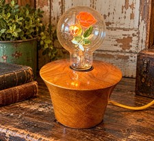Vintage Aerolux Rose Neon Glow Light Bulb Flower Art Deco MCM With Holder picture