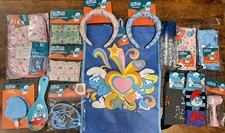 Smurfs lot 16 piece: headband sponge towel socks water bottle etc. New picture