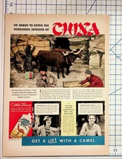 1937 Camel Cigarettes Ad James L. Clark China Explorer Vintage Magazine Print picture