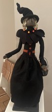ESC Trading Company, Inc. Halloween Witch Figurine 20 in Fabric Signed 2002 picture