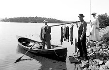 1903 Fisherman's Catch in Adirondacks, NY Vintage Photograph 11
