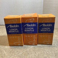 Three Vintage 1970’s Aladdin Loxon  Mantle 12-B-C & 21C & 23 NOS picture