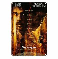Seven Movie Metal Poster Tin Sign Brad Pitt Morgan Freeman Plaque picture