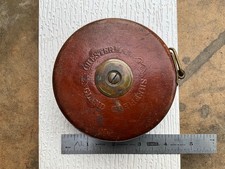 Vintage Tape Measure CHESTERMAN SHEFFIELD ENGLAND Leather Case pat 1908 picture