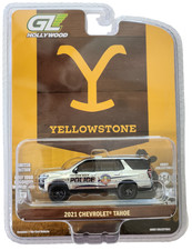 GreenLight Super Chrome Chase 2021 Tahoe The Yellowstone Broken Rock Police picture