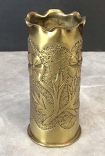 WWI French 37mm Hotchkiss Trench Art Shell Vase 1914-1918 picture