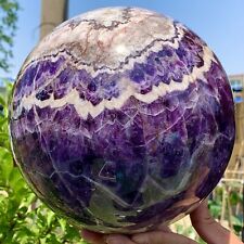 21.74LB Natural beautiful Dream Amethyst Quartz Crystal Sphere Ball Healing picture