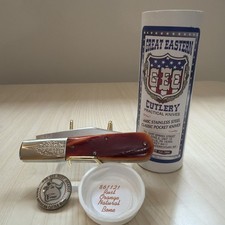 NEW GEC Great Eastern Cutlery #861121 Rust Orange Natural Bone picture