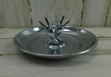 VTG Pincherette Mid Century Toucan Birds Chrome Metal Ashtray Coin Key Tray picture