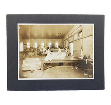Antique Photo Women Laundry Brick Building Cotton Fabric Factory Pool Table 5x7 picture