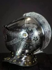 Christmas SCA HNB 18 Gauge Steel Medieval Combat ARMET Close Helmet Costume picture