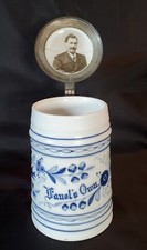 Antique Faust's Own Porcelain Beer Stein w/Lithophane Bottom Circa 1880's RARE picture