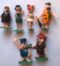 Vtg 1961 Marx Hanna-Barbera TV Tinykins Series 6 Flintstones Hand Painted Set picture