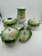 Antique Floral Dresser 5 Pc Set German picture