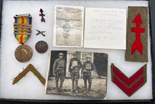 WWI Grouping 32nd Division 120th Machine Gun Battalion Victory Medal patch NAMED picture