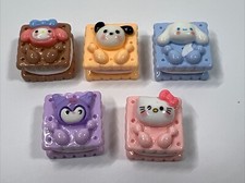 Hello Kitty Ice Cream Cookie Sandwich Resin Figure Set of 5 Pochacco Kuromi New picture