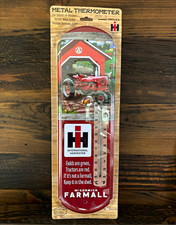 International Harvester McCormick Farmall Metal Thermometer Red/White/Black picture