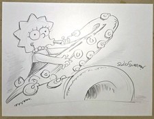 The Simpsons Lisa Original Art Sketch Drawing By Animator David Silverman COA picture