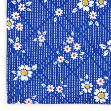 Vintage Feedsack Fabric Old Floursack 1940s White Daisies Blue Flowers 17x21 picture