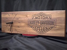 Harley Davidson Modern Walnut Wood Clock for Wall or Desktop Art High Quality picture