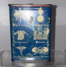 WW2 ERA US Armed Forces Metal Cigarette Ration Pack Case Corps Engineer Chemical picture