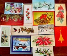Lot of 13 Vintage MCM Holiday/Christmas Cards 1950s-1970s USED picture