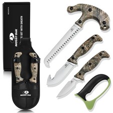 4PC Camouflage Hunting Knife Set with Sheath - Field Dressing Kit for Outdoor Sp picture