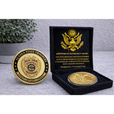 ALASKA STATE TROOPERS Challenge Coin w/ Retirement Award picture