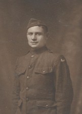 WWI RPPC Photo U.S. Soldier: 2nd Army Patch picture