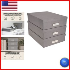 Bigso Box of Sweden Oskar Fiberboard Document Box 3.3x10.2x13.8