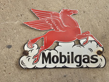 VINTAGE MOBILGAS PEGASUS PORCELAIN SIGN DEALERSHIP GAS STATION  12