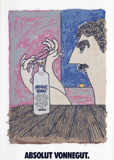 Absolut Vonnegut Postcard - Vintage Authentic - picture