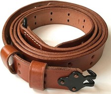 US M1907 Leather Sling WWII M1 Garand Rifle Sling (Leather & Steel Harware) picture