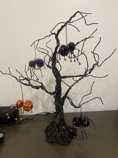Rare Retired Pier One Halloween Spider Ornaments And Tree picture