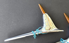 NOS AFTERMARKET VINTAGE 50's UNICORN HOOD ORNAMENT LIGHT UP ORANGE HORN RAT ROD picture