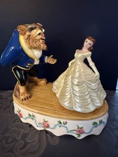 Schmid Walt Disney's Beauty And The Beast Porcelain Dancing Music Box Figurines picture