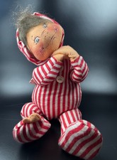 Vintage 1965 Annalee Christmas morning kid doll adjustable handmade holiday 12