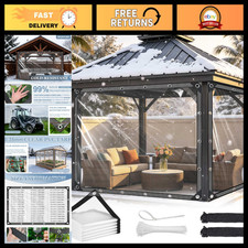4x8ft Clear Tarp 14mil Clear Tarps Heavy Duty Waterproof with Grommets picture