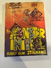 VINTAGE 1973 TOPPS Monster Initial Stickers Full box BBCE sealed GODZILLA rookie picture