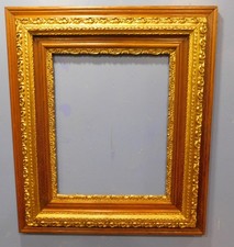 ANTIQUE - WIDE Large Victorian OAK Gold Frame 31 x 27