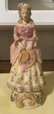 Late 19th - Early 20th Porcelain Victorian Woman Hand Painted Figurine 10 1/2” picture