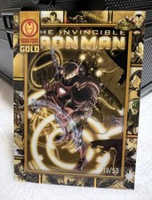 2025 Marvel Topps Chrome Iron Man Gold /50 Invincible Iron Man #1 Cover M-8 picture